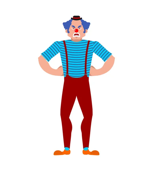 Payaso Enojado Divertido Malvado Arlequín Vector Illustratio — Archivo Imágenes Vectoriales