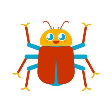 Sevimli böcek izole. komik hata karikatür tarzı. karakter çocuklar. Çocuk stili. 