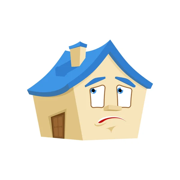 House Bewildered Emotion Isolated Home Loss Cartoon Style Building Panicked — Stock Vector