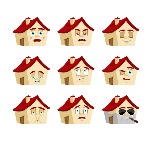 House Creato Emozioni Avatar Del Sonno Delle Emozioni Malvagie Emoji — Vettoriale Stock