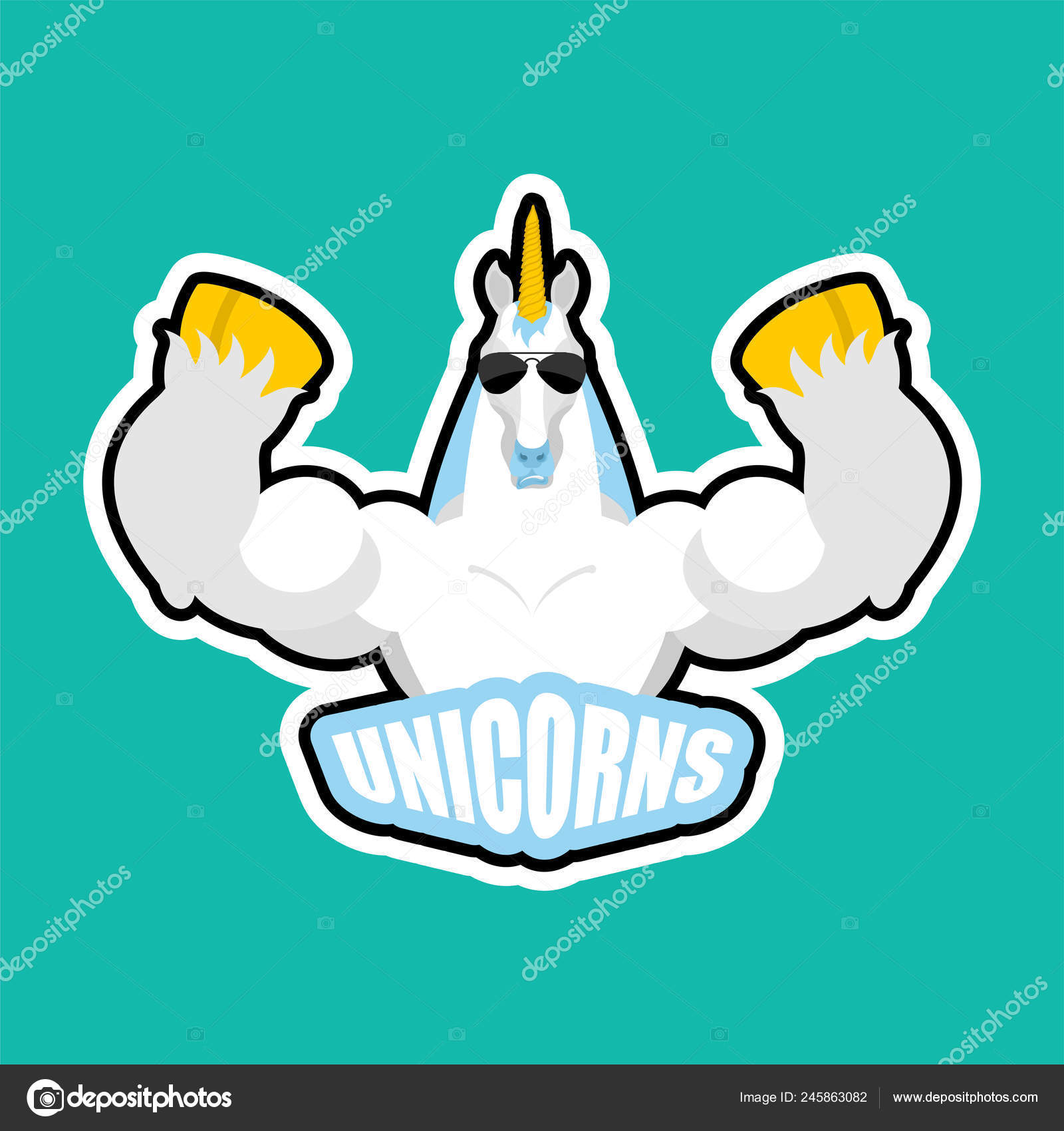 Логотип Единорогов Эмблема Клуба Magic Horse Sports Игровой Знак.