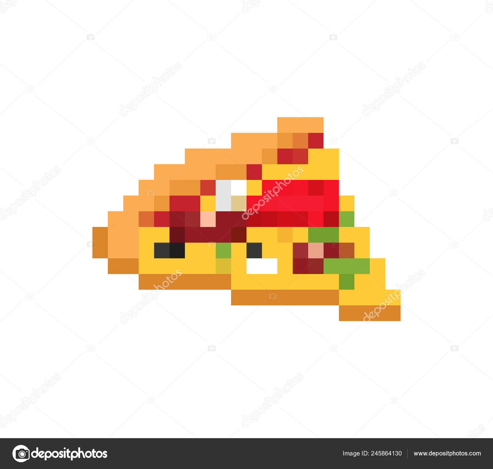 Pizza pixel art piece is pixelated fast Royalty Free Vector, pixel piece 