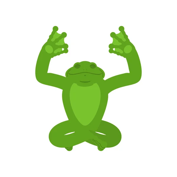 青蛙瑜伽蟾蜍瑜伽分离 阿努兰放松和冥想 向量例证 — 图库矢量图片