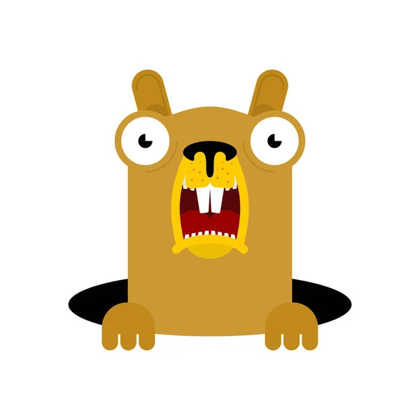 Jour Marmotte Marmotte Trou — Image vectorielle