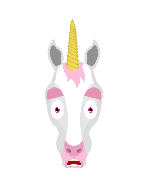 Unicorn Scared Omg Emotion Magic Horse God Emoji Frightened Fairy — Stock Vector