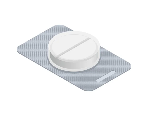 Jedna Pilulka Velký Puchýř Samostatný Lékařské Velké Pilulky Skvělý Tablet — Stockový vektor
