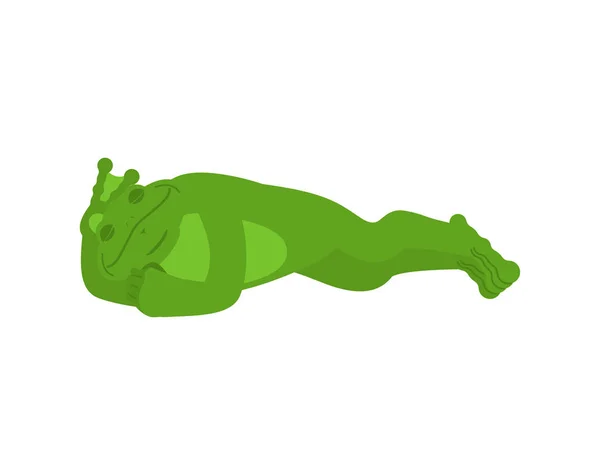 Žába Snu Ropucha Spící Emoce Anuran Spící Vektorové Ilustrace — Stockový vektor