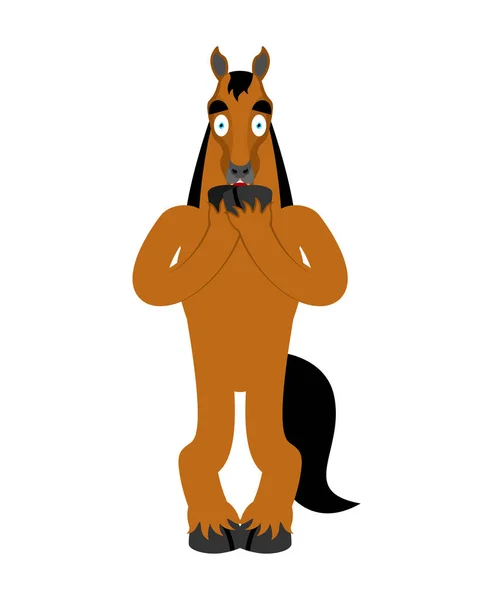 Cheval Peur Émotion Omg Steed Mon Dieu Emoji Peur Illustration — Image vectorielle