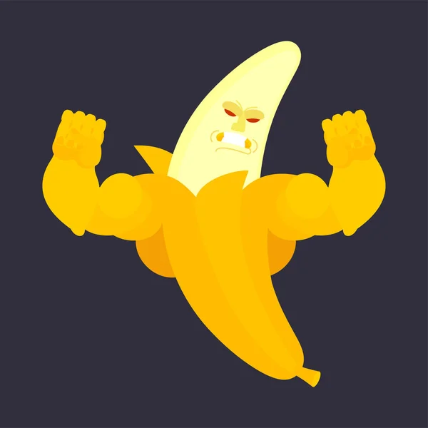 Banan Stark Cool Allvarliga Frukt Kraftfulla Strikt Vektorillustration — Stock vektor