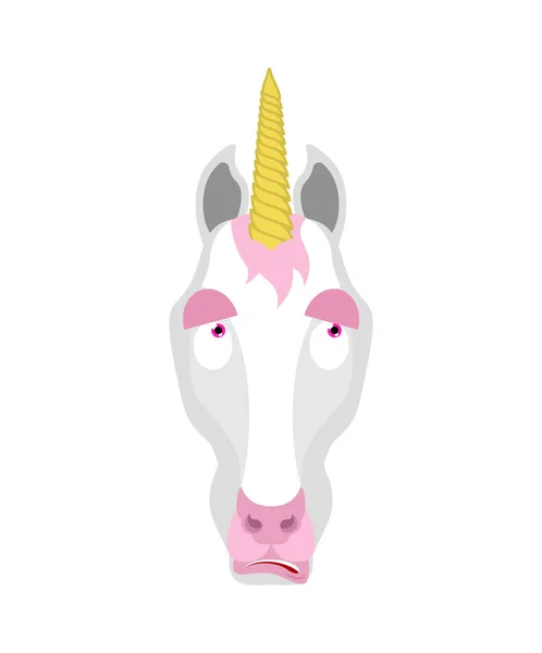 Unicornio Confundido Emoji Oops Caballo Mágico Perplejo Emociones Sorpresa Bestia — Vector de stock