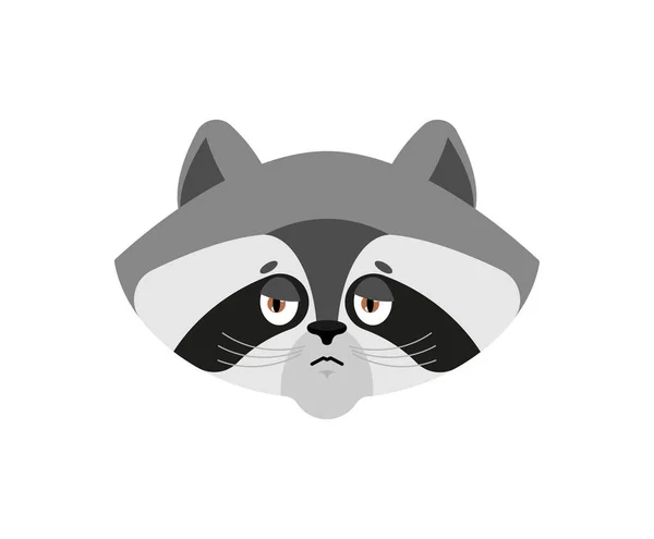 Emoji Procione Triste Racoon Emozioni Dolorose Bozzolo Noioso Illustrazione Vettoriale — Vettoriale Stock