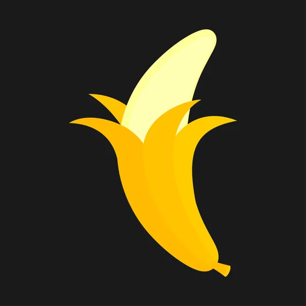 Banan Białym Tle Otwarty Ilustracja Wektorowa Owoców Fetu Dojrzałe — Wektor stockowy