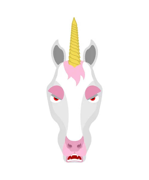 Emoji Marah Unicorn Sihir Kuda Emosi Jahat Peri Binatang Agresif - Stok Vektor