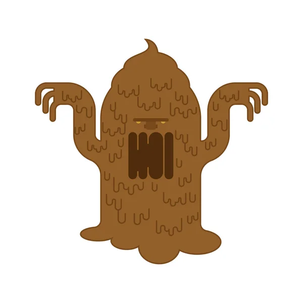 Monstro Merda Caráter Muco Castanho Cagado Vector Illustratio —  Vetores de Stock