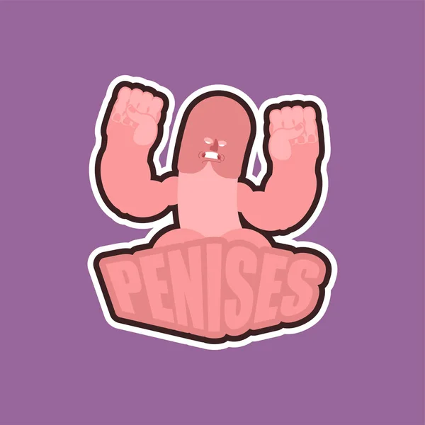 Logo Olahraga Penis Lambang Klub Olahraga Penis Maskot Gaming Tanda - Stok Vektor