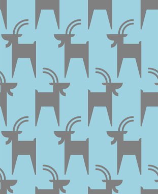 Dağ keçisi desen sorunsuz. Hayvan vektör arka plan canavar