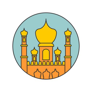 İslam Camii izole işareti. Doğu süsleme. Müslüman sembolü. Vect
