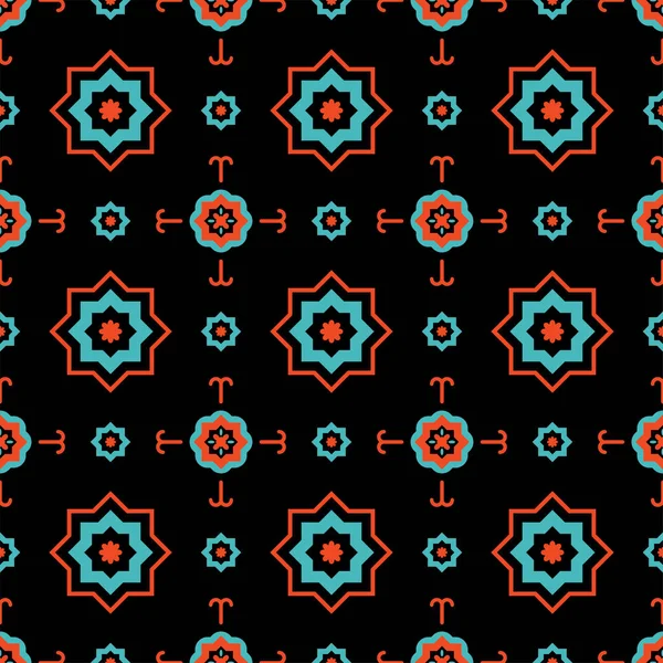 Islamic dark geometric pattern seamless. East ornament. Muslim b — Stock Vector