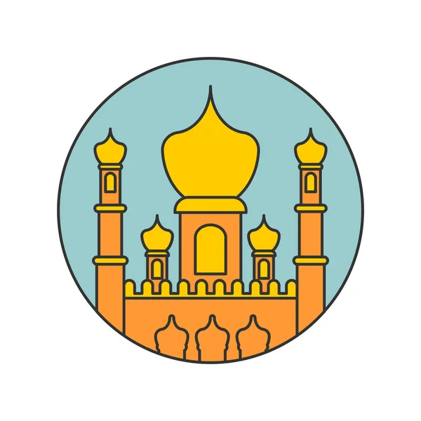 Islamiska moskén isolerade tecken. Östra prydnad. Muslimska symbolen. Vect — Stock vektor