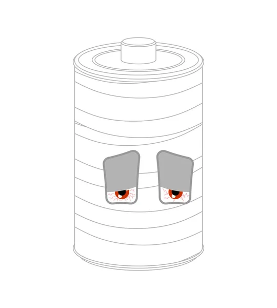 Bateria enfaixada Doente. acumulador doente Estilo dos desenhos animados —  Vetores de Stock