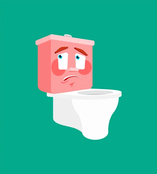 Toilet bowl oops emotion isolated. lavatory confused perplexed. — Stock Vector