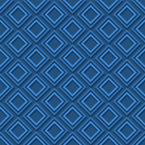 Blaues geometrisches Muster nahtlos. quadratischer Hintergrundvektor — Stockvektor