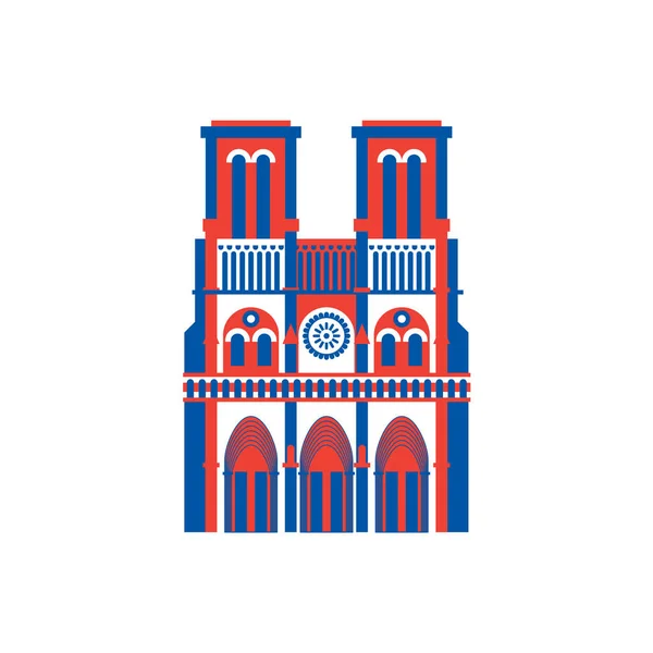 Icono de Notre Dame de Paris. edificio histórico en Francia . — Archivo Imágenes Vectoriales