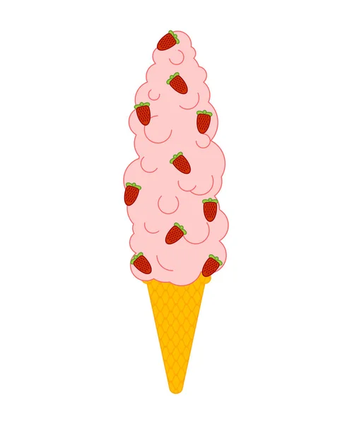 Large big ice cream isolated. Vector cartoon illustration — Stock Vector