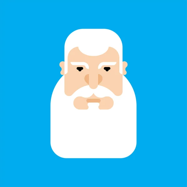 Abuelo cara aislada. Abuelo cabeza gris barba vector illus — Archivo Imágenes Vectoriales