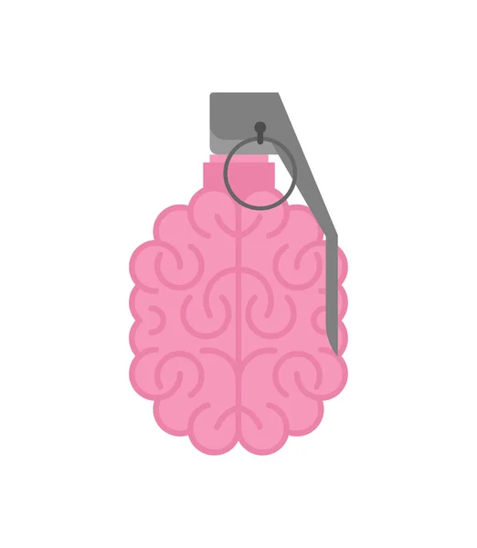 Cerveau de grenade isolé. Cerveau munitions militaires. bombe armée ce — Image vectorielle