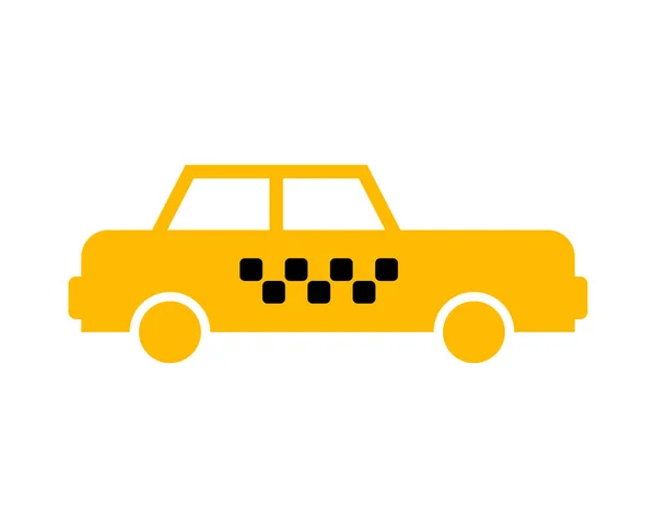 Taxiwagen-Schild. gelbes Auto-Symbol. Vektorsymbol — Stockvektor