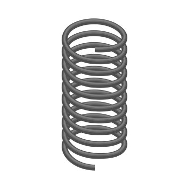 Beyaz arka planda izole metal yay. Vektör Illustration