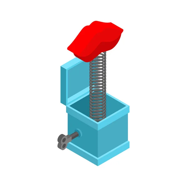 Şaka kutusu dudakları. Komik ödül öpücük aşk. Sevgililer da için oyuncak — Stok Vektör