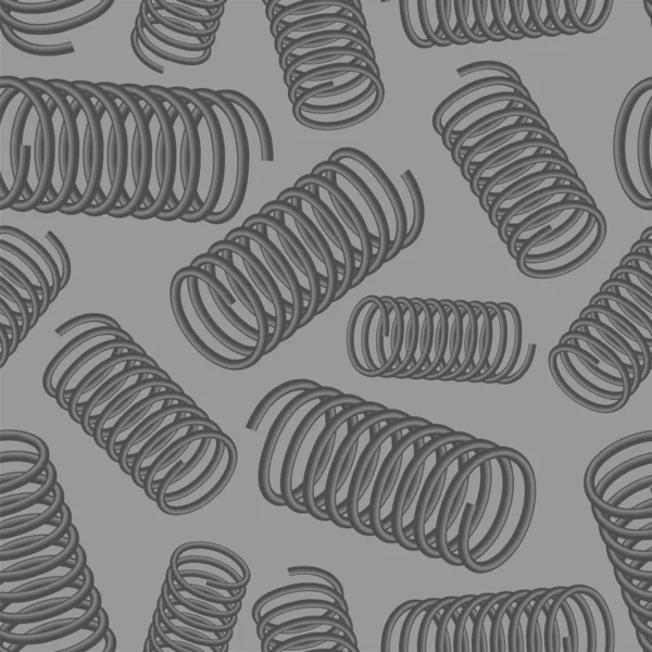 Padrão de mola de metal sem costura. Ilustração de fundo vetorial —  Vetores de Stock