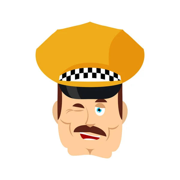 Taxi Driver animációk Emoji. Cabbie boldog érzelmek avatar. Cabdriver — Stock Vector