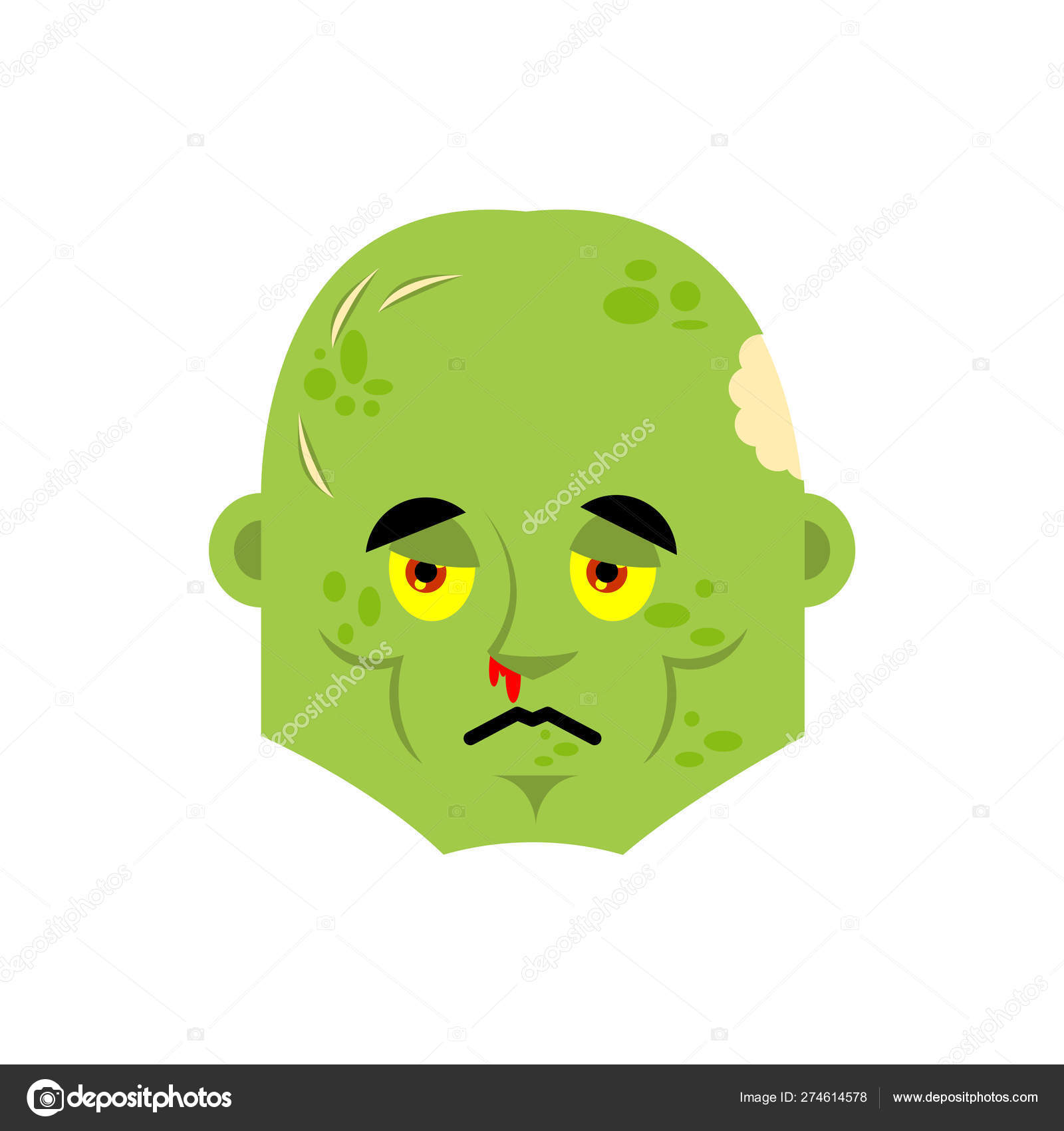 Ogre Sad Emoji Goblin Sorrowful Emotion Isolated Green Monster