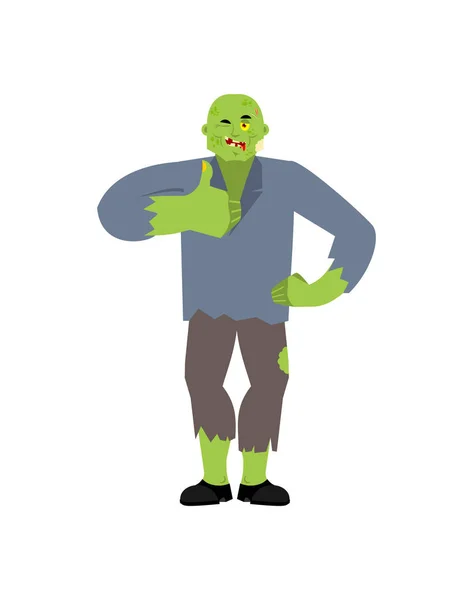 Zombie thumbs up en Winks. Living Dead gelukkige emoties avatar. U — Stockvector