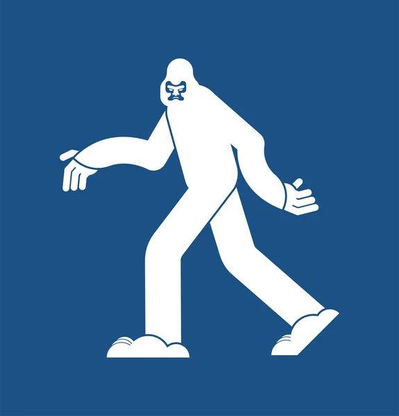 Yeti icoon. Bigfoot ondertekenen. Afschuwelijke sneeuwpop symbool. Sasquatch — Stockvector