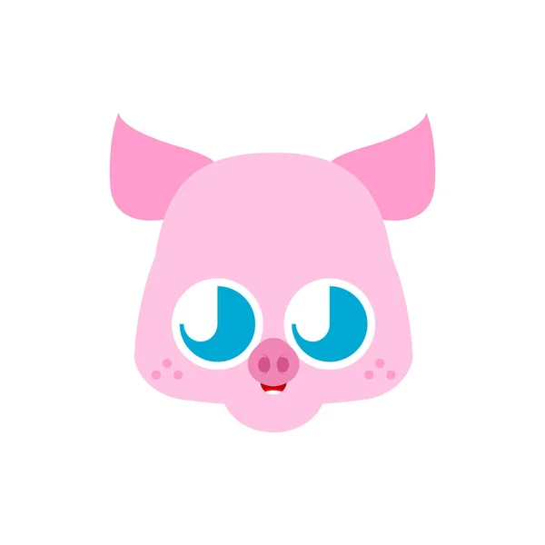 Lindo cerdo kawaii aislado. divertido estilo de dibujos animados porcino. niños charac — Vector de stock