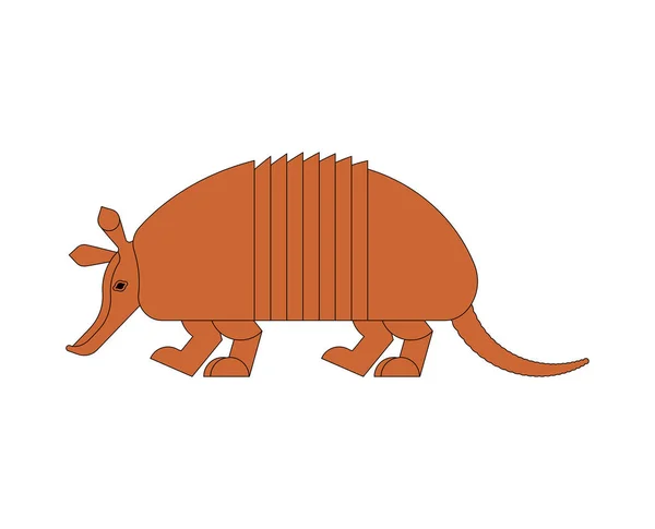 Armadillo elszigetelt. Állati Nine-hip Armadillo vektor illustratio — Stock Vector