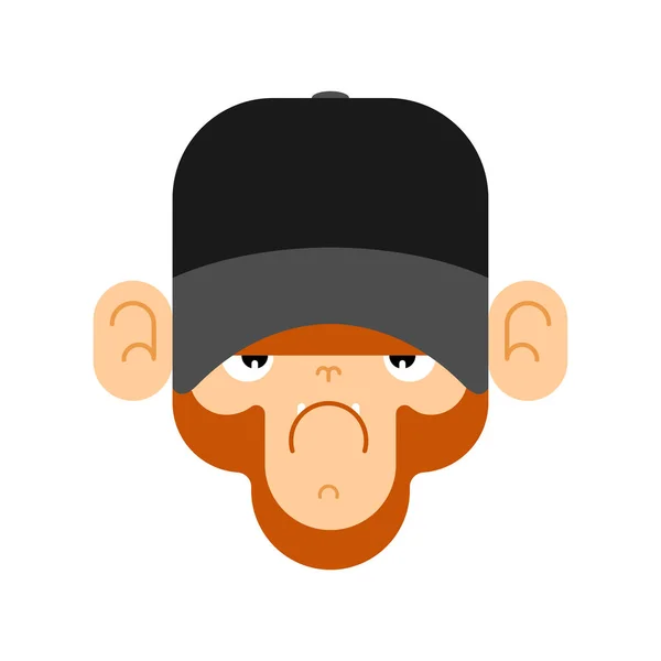 Małpa w Baseball Cap. Twarz goryla. Ilustracja wektorowa — Wektor stockowy