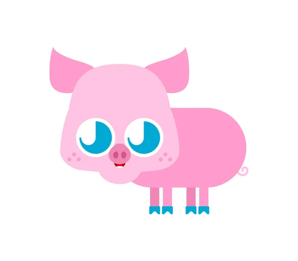 Lindo cerdo kawaii aislado. divertido estilo de dibujos animados porcino. niños charac — Vector de stock