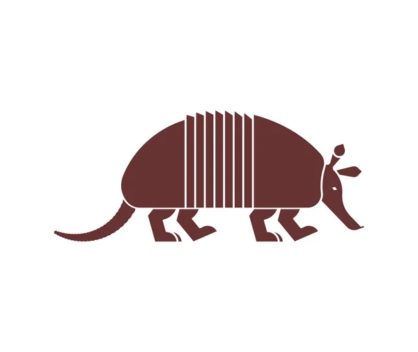 Gürteltier-Symbol. Animal Neun-Hüft-Gürteltier Vektor Illustration. — Stockvektor