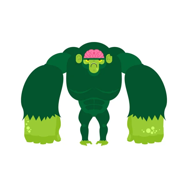 Monkey zombie. Gorilla green Undead. Vector illustration — Stock Vector