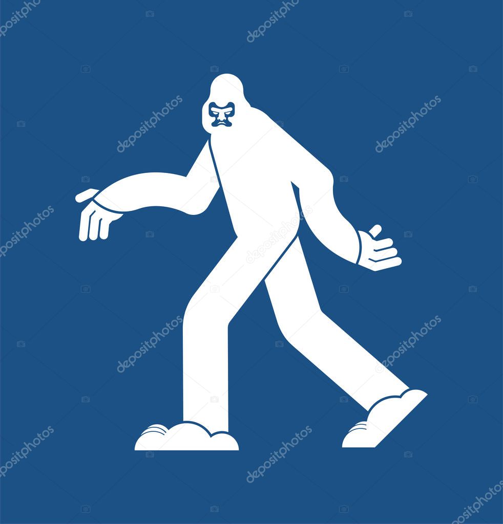 Yeti icon. Bigfoot sign. Abominable snowman symbol. sasquatch