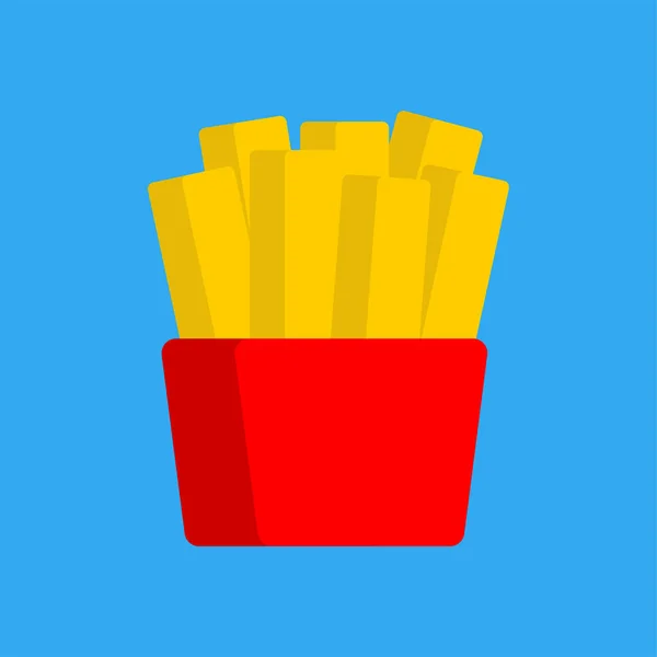 Pommes frites tecknad stil isolerad. Vektor illustration — Stock vektor