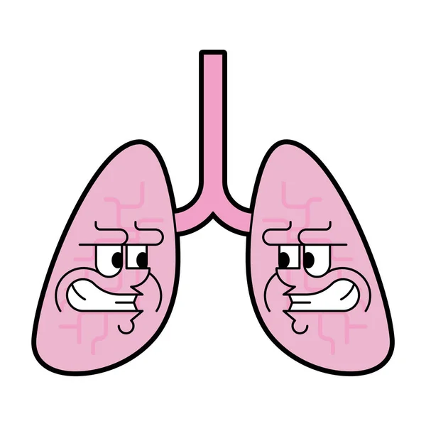 Kızgın Akciğerler . Evil Internal organ izole. Korkunç Anatomi Vec — Stok Vektör