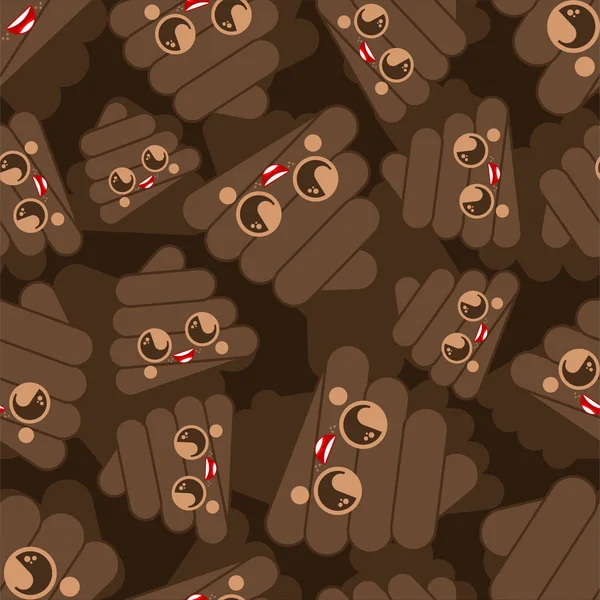 Cute shit Cartoon pattern seamless. Kawaii turd background. Chil — Stockvector