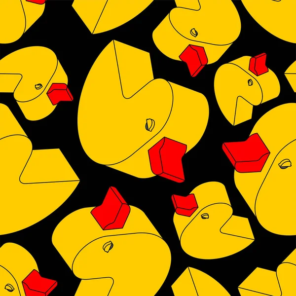 Duck rubber patroon naadloos. isometrische speelgoed achtergrond. Kinderen — Stockvector