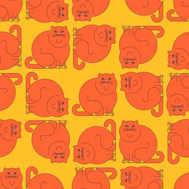 Yağ kedi desen sorunsuz. kalın Pet arka plan. vektör illüstratör